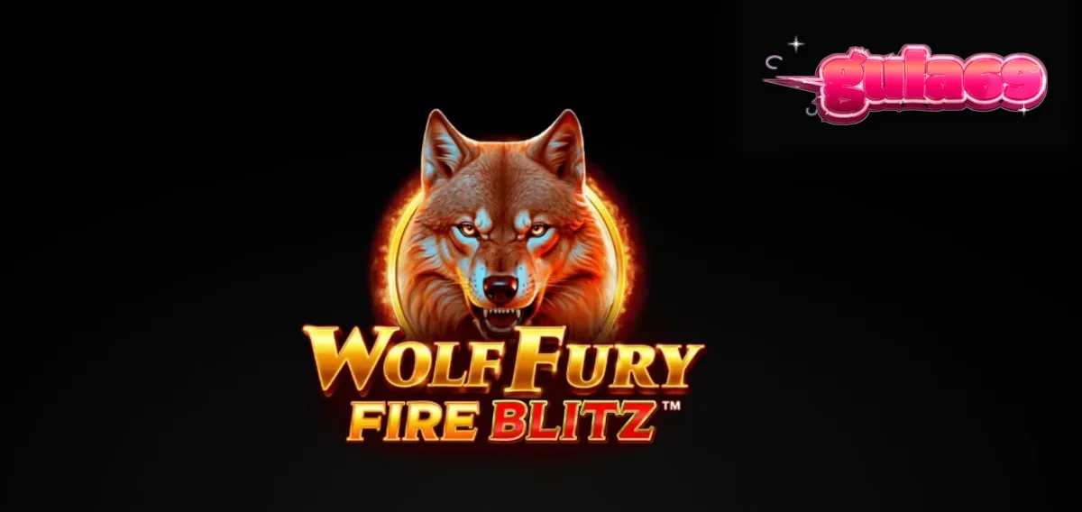 Tangkapan layar permainan slot Wolf Fury Fire Blitz menampilkan gulungan 5x3 dengan simbol buah klasik, serigala, dan bola api yang menyala.